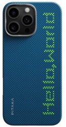 Чехол PITAKA Tactile Woven case для iPhone 16 Pro, привет Мир (Hello World)
