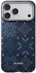 Чехол Pitaka Threads of Winter Ultra-Slim (PitaTap) с MagSafe для iPhone 17 Pro, синий (CP1701BP)