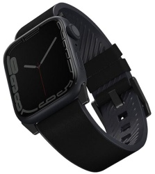 Кожаный ремешок Uniq Straden Waterproof для Apple Watch 49/46/45/44 mm, черный