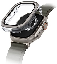 Чехол Uniq VOUTE with 9H Tempered Glass для Apple Watch 49 mm, Titanium Silver (49MM-VOUTSIL)