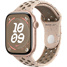 Apple Watch Series 10 46mm Rose Gold Aluminum Case with Desert Stone Nike Sport Band MWX23