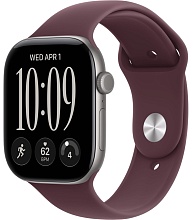Apple Watch Series 12 46mm Space Gray Aluminum Case with Sport Band Burgundy