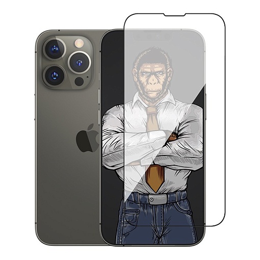 Защитное стекло BlueO USA Corning Gorilla Full Glue Anti-Static для iPhone 16e/13/13 Pro/14