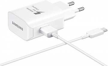 Samsung Сетевое зарядное устройство EP-TA300 + кабель USB Type-C, 2.1A (Белый)