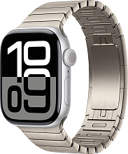 Apple Watch Series 10 46mm Silver Aluminum Case with Link Bracelet, Natural