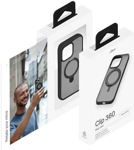 Чехол uBear Clip 360 Mag с кольцом-стендом для Apple iPhone 16 Pro