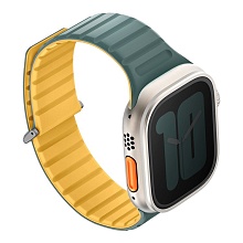 Uniq Revix EVO reversible Magnetic для Apple Watch 49-46-45-44 мм, Viridian Green/Burnt Yellow