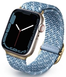 Плетеный ремешок Uniq ASPEN для Apple Watch 41/40/38 mm, лазурно-синий (41MM-ASPDECBLU)