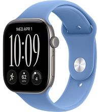 Apple Watch Series 12 42mm Space Gray Aluminum Case with Sport Band Wildflower Blue