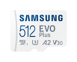 Карта памяти micro SDXC 512Gb Samsung EVO Plus UHS-I U3 A2 + ADP 130Mb/s (MB-MC512KA)