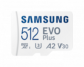 Карта памяти micro SDXC 512Gb Samsung EVO Plus UHS-I U3 A2 + ADP 130Mb/s (MB-MC512KA/RU)
