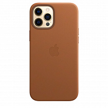 Кожаный чехол MagSafe для iPhone 12 Pro Max (Золотисто-коричневый)