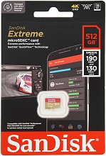 Карта памяти SanDisk Extreme microSDXC 512GB, (SDSQXAV-512G-GN6MN)