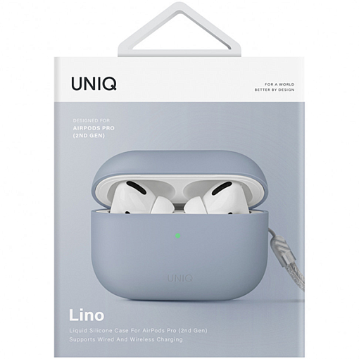 Чехол + карабин UNIQ Lino Liquid silicone для AirPods Pro 2