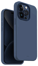 Чехол Uniq Lino Hue c MagSafe для iPhone 15 Pro, синий (IP6.1P(2023)-LINOHMBLU)