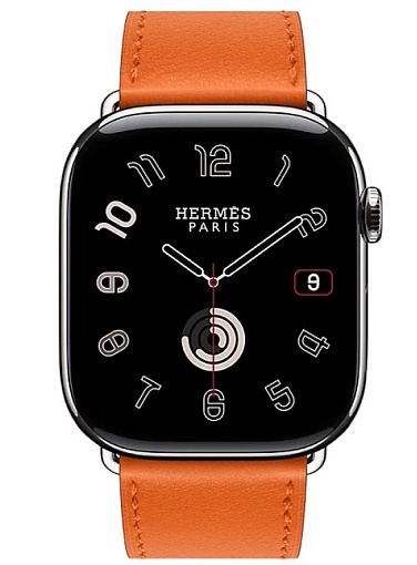 Apple Watch Hermes Series 11 46mm Silver Titanium Case with Single Tour