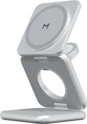 Зарядная станция Magssory Fold 3 в 1 WCH043 для Samsung, 22 Вт, 3 A, серебристый (Silver)
