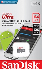 SanDisk Ultra microSDXC 64Gb class 10 (SDSQUNR-064G-GN3MN)