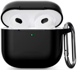 Силиконовый защитный чехол для AirPods 4, чёрный (Black)
