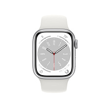 Apple Watch Series 8 41mm Silver Aluminum Case with Sport Band White (Серебристый/Белый)