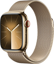 Apple Watch Series 9 41mm Gold Stainless Steel Case with Milanese Loop (MRJY3)