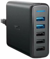 Сетевое зарядное устройство PowerPort Speed 5 Ports A2054 63W ANK-A2054L11-BK, черный