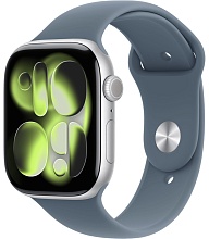 Apple Watch Series 11 46mm Silver Aluminum Case with Sport Band Anchor Blue