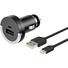Автомобильное зарядное устройство Deppa Ultra USB 1А для Apple Lightning 8-pin (11251), черный