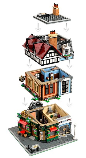 Конструктор LEGO Icons 10350 Дом на углу в стиле Тюдоров