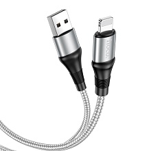 Кабель Hoco X50 Excellent Lightning to USB 1m 3А (ткань), серый