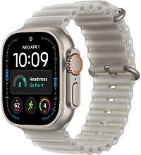 Apple Watch Ultra 4 (2026) 49mm Natural Titanium Case with Translucent Gray Ocean Band