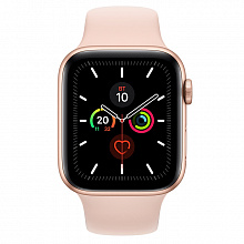 Умные часы Apple Watch Series 5 44mm Aluminum Case with Sport Band (Золотистый/Розовый песок) (MWVE2)