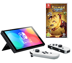 Игровая приставка Nintendo Switch (OLED model), белый + игра Rayman Legends Definitive Edition