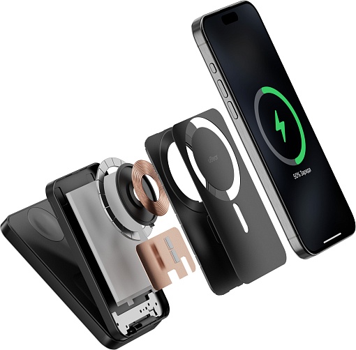 Внешний аккумулятор с беспроводной зарядкой uBear Cruise PD20W Qi2 8000 mAh