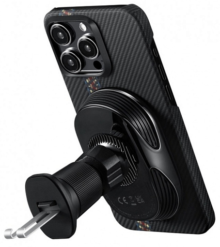 Автомобильный держатель PITAKA MagEZ Car Mount Pro 2 Vent с беспроводной зарядкой (CM2303N)