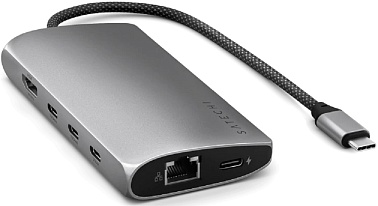 Адаптер Satechi USB-C Multiport Adapter 8K With Ethernet V3, серый космос (ST-P8KEM)