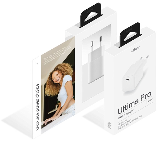 Cетевое зарядное устройство uBear Ultima 100 Вт, USB-C, GaN + Super Fast Charging 2.0, PD.3.2, AVS