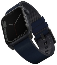 Кожаный ремешок Uniq Straden Waterproof для Apple Watch 49/46/45/44 mm, синий