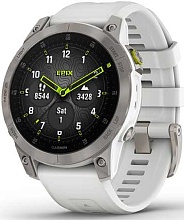 Смарт-часы Garmin Epix-2 Sapphire, титановые/белые с белым ремешком (010-02582-21)