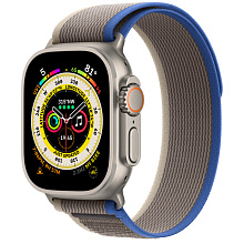Apple Watch Ultra Titanium Case with Blue/Gray Trail Loop (S/M) MNHT3