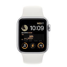 Часы Apple Watch SE 40mm (2022) Silver Aluminum Case with Sport Band White (Серебристый/Белый)