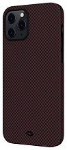 Чехол Pitaka MagEz Case (арамид) для iPhone 12 Pro красно-черный (мелкое плетение)
