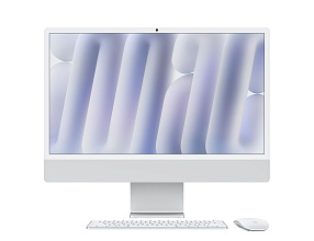 Моноблок Apple iMac 24 Retina 4,5K (M4, 10C CPU/10C GPU, 2024), 24 Гб, 512 Гб SSD, серебристый (MCR24)