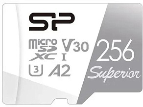 Карта памяти microSDXC Silicon Power Superior 256 Gb UHS-I U3, 100 МБ/с, Class 10 (SP256GBSTXDA2V20)