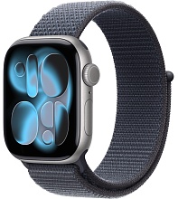 Apple Watch Series 11 42mm, Space Gray Aluminum Case with Sport Loop Anchor Blue