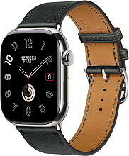 Apple Watch Hermes Series 10 46mm Silver Titanium Case with Single Tour, Noir