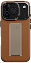 Uniq Heldro PRO Leatherette + FlexGrip Magsafe для iPhone 17 Pro, коричневый (IP6.3P(2025)-HELPMCML)
