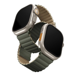 Ремешок Uniq Revix Reversible Magnetic для Apple Watch 42/44/45/49 mm, зеленый/бежевый (49MM-REVMGRNTAN)