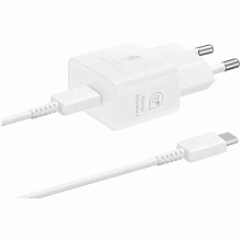 Сетевое зарядное устройство Samsung 25W Type-C с кабелем, белый (EP-T2510NWEGEU)