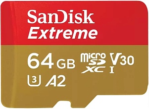 Карта памяти SanDisk Extreme 64GB microSDXC UHS-I (SDSQXAH-064G-GN6MN)
